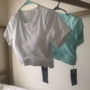 NVGTN white open back tee brand new with tags S